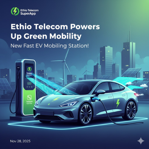 Ethio Telecom Powers Up Green Mobility with New Fast EV Charging Station!